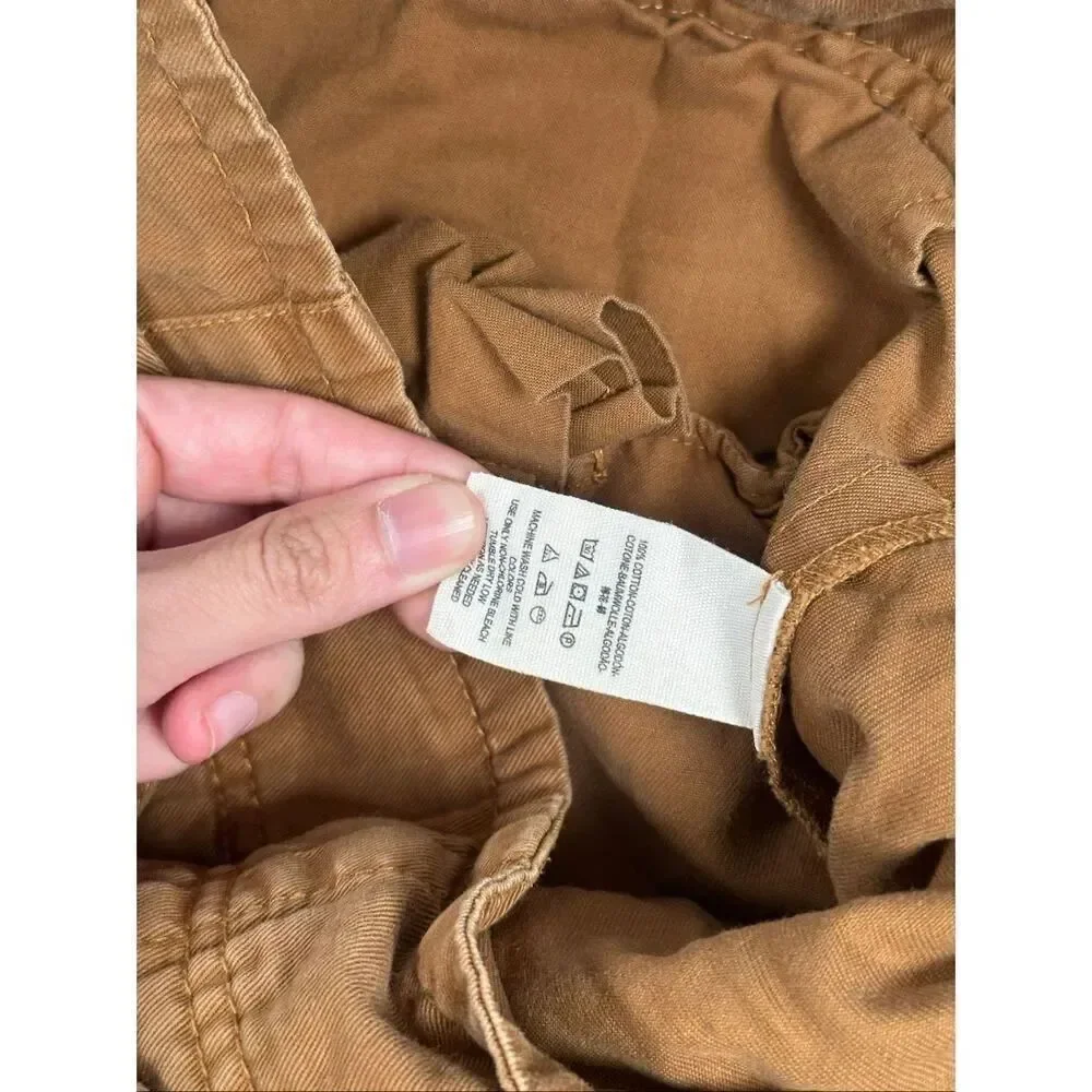 Free People Paper Bag Slouchy Belted Brown Pants Women's 4 Indie Boho Cotton